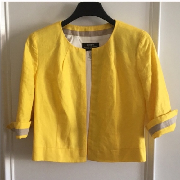 J. Crew Baird McNutt linen blazer Yellow Size 0 - Picture 1 of 4